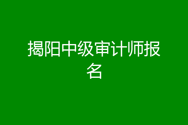 揭阳中级审计师报名