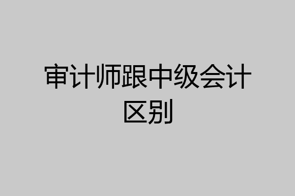 审计师跟中级会计区别