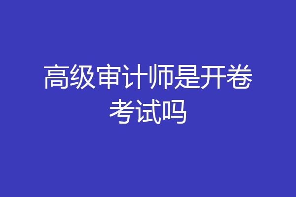 高级审计师是开卷考试吗