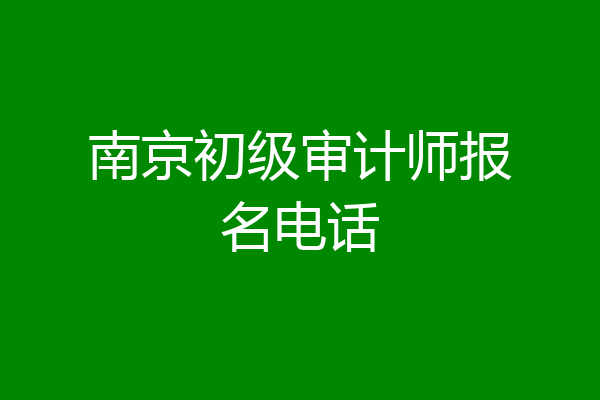 南京初级审计师报名电话