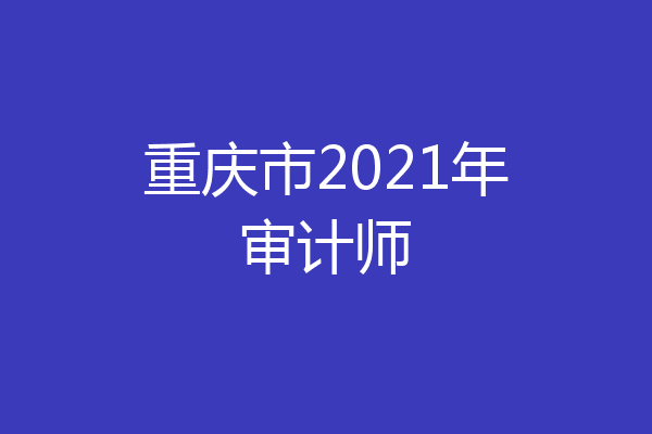 重庆市2021年审计师