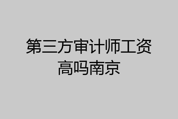 第三方审计师工资高吗南京
