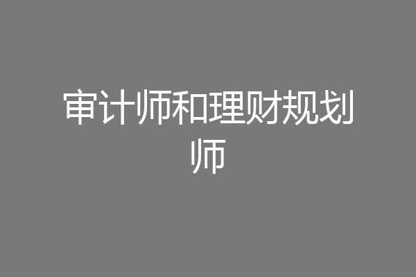 审计师和理财规划师