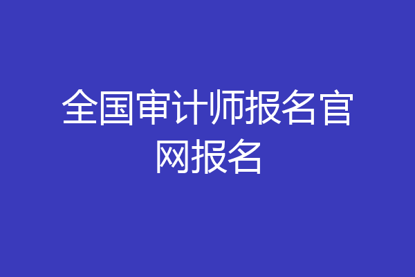 全国审计师报名官网报名