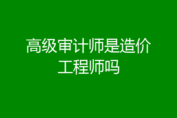 高级审计师是造价工程师吗