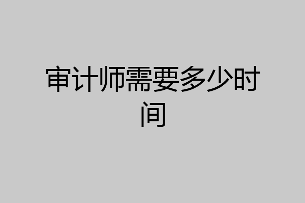 审计师需要多少时间