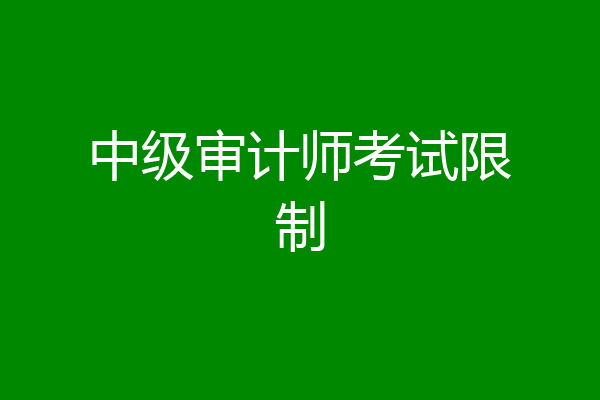 中级审计师考试限制
