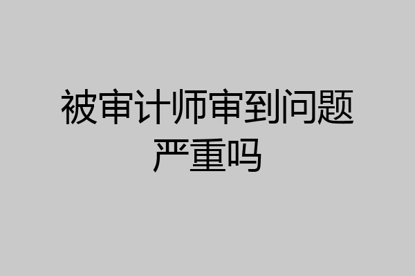 被审计师审到问题严重吗