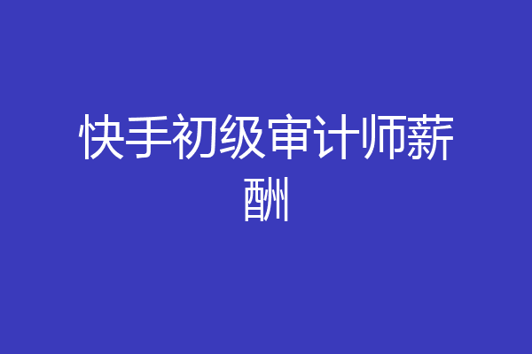 快手初级审计师薪酬