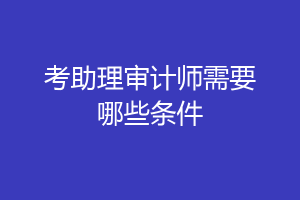 考助理审计师需要哪些条件