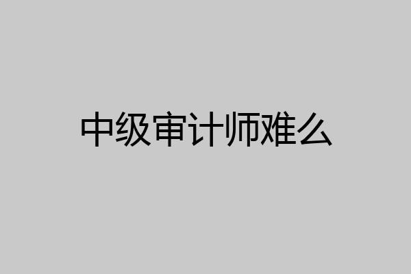 中级审计师难么
