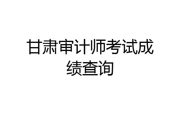 甘肃审计师考试成绩查询