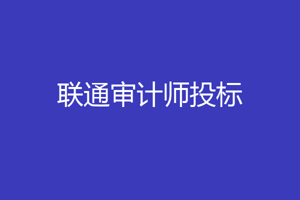 联通审计师投标