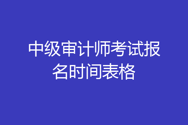 中级审计师考试报名时间表格