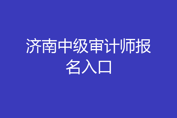 济南中级审计师报名入口