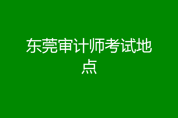 东莞审计师考试地点