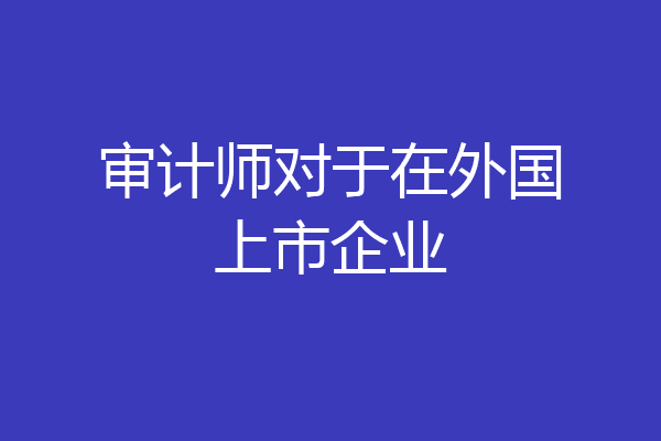 审计师对于在外国上市企业