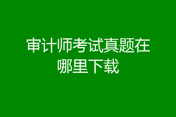 审计师考试真题在哪里下载