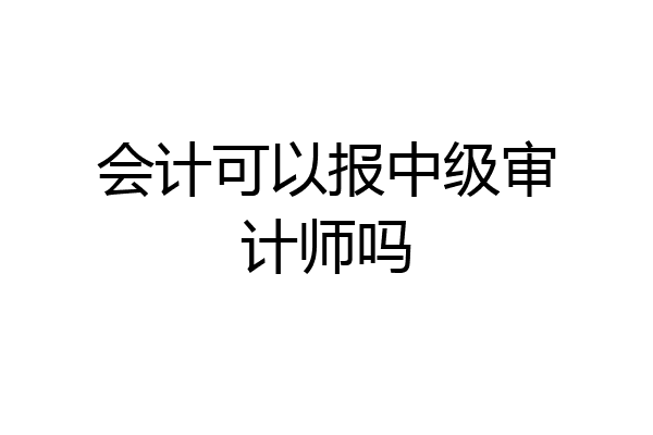 会计可以报中级审计师吗