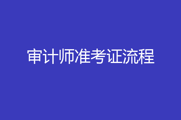审计师准考证流程