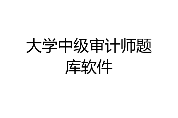 大学中级审计师题库软件