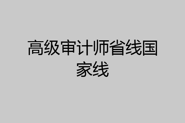 高级审计师省线国家线