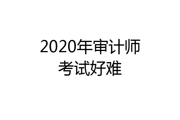 2020年审计师考试好难