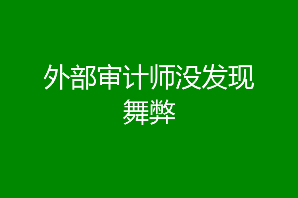 外部审计师没发现舞弊