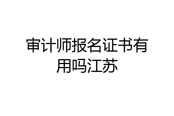 审计师报名证书有用吗江苏
