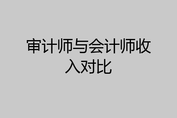 审计师与会计师收入对比