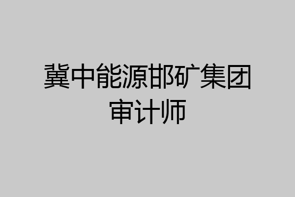冀中能源邯矿集团审计师
