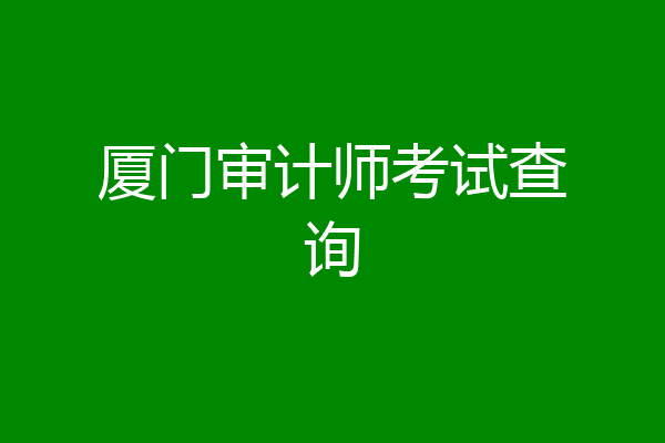 厦门审计师考试查询