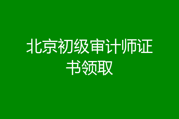 北京初级审计师证书领取