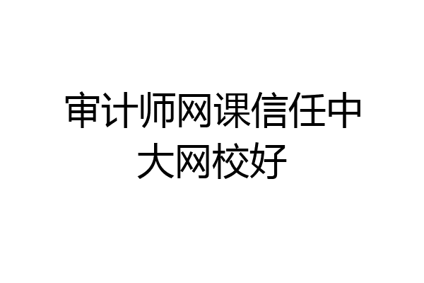 审计师网课信任中大网校好