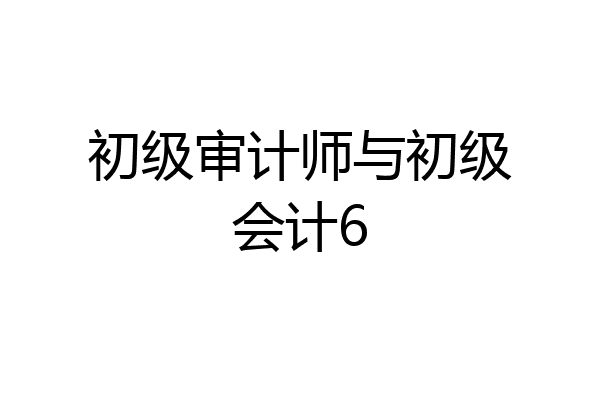初级审计师与初级会计6