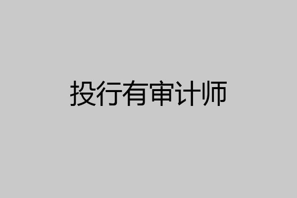 投行有审计师