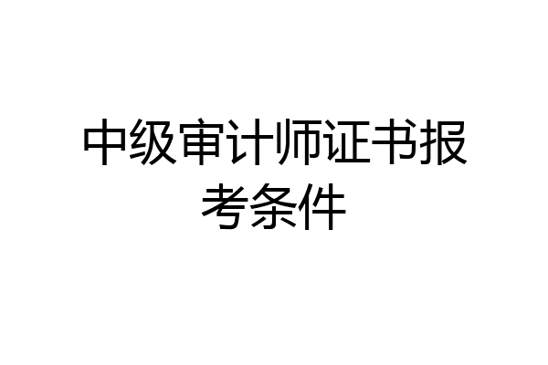 中级审计师证书报考条件