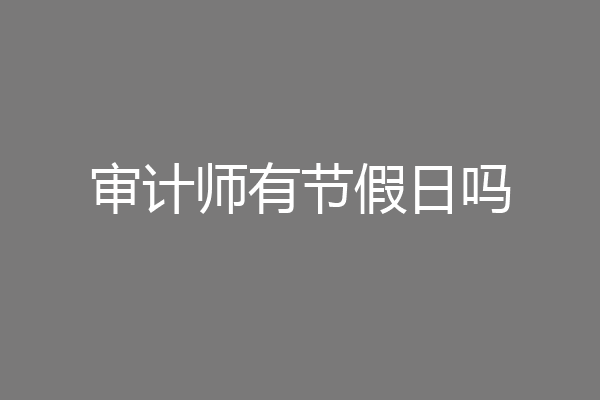 审计师有节假日吗