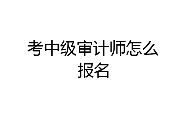 考中级审计师怎么报名