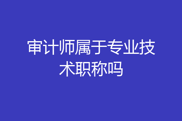 审计师属于专业技术职称吗