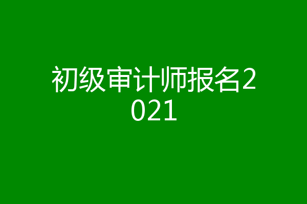 初级审计师报名2021