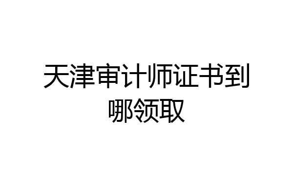 天津审计师证书到哪领取