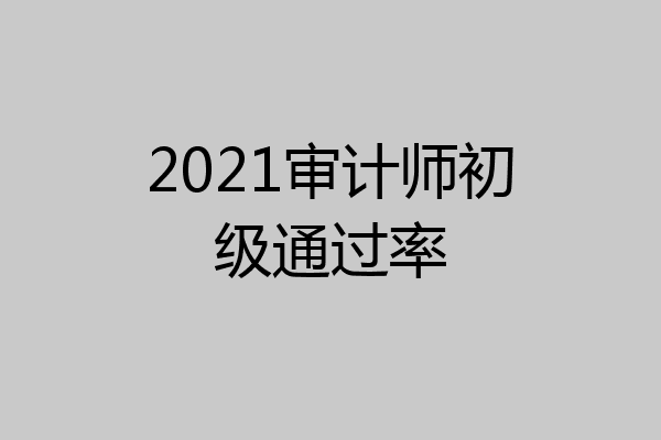 2021审计师初级通过率