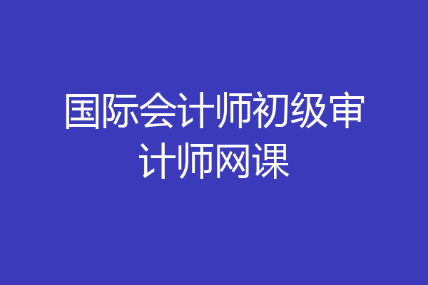 国际会计师初级审计师网课