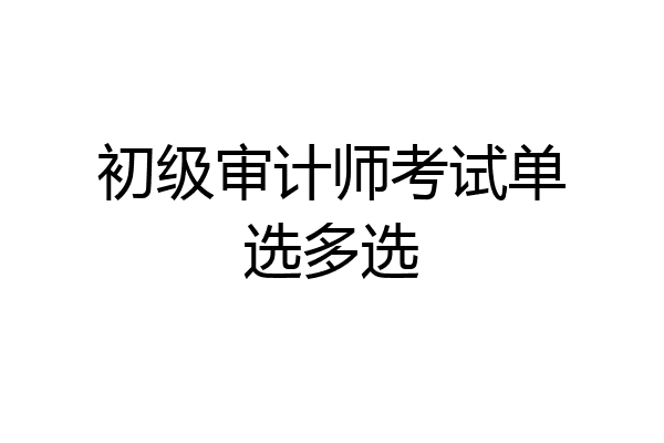 初级审计师考试单选多选