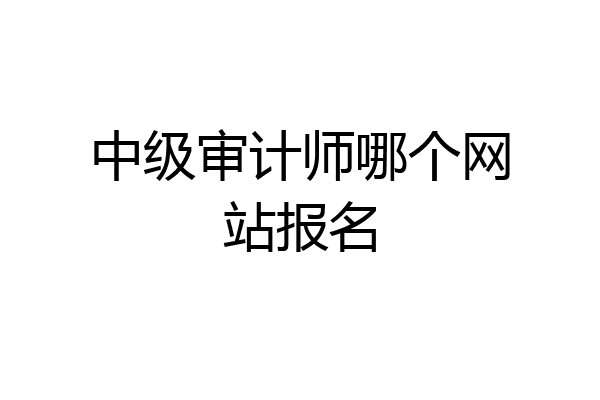中级审计师哪个网站报名