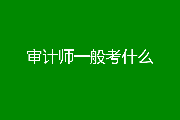 审计师一般考什么