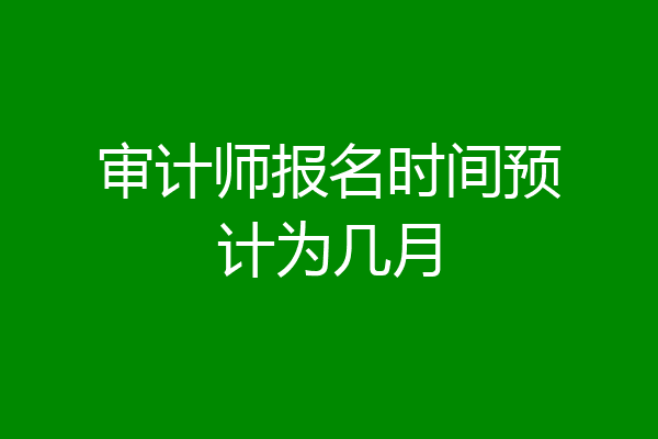 审计师报名时间预计为几月