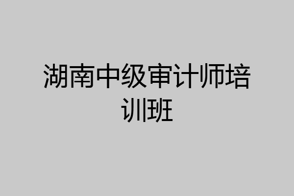 湖南中级审计师培训班