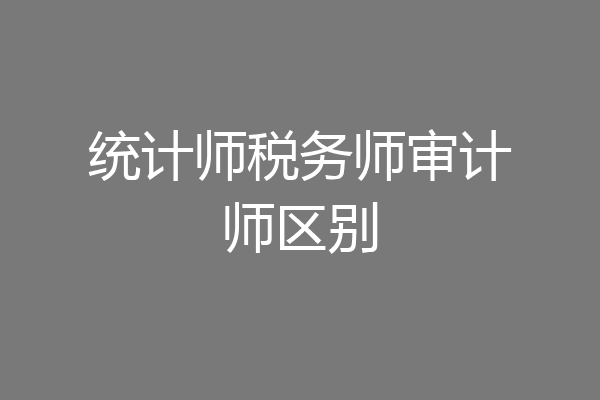 统计师税务师审计师区别